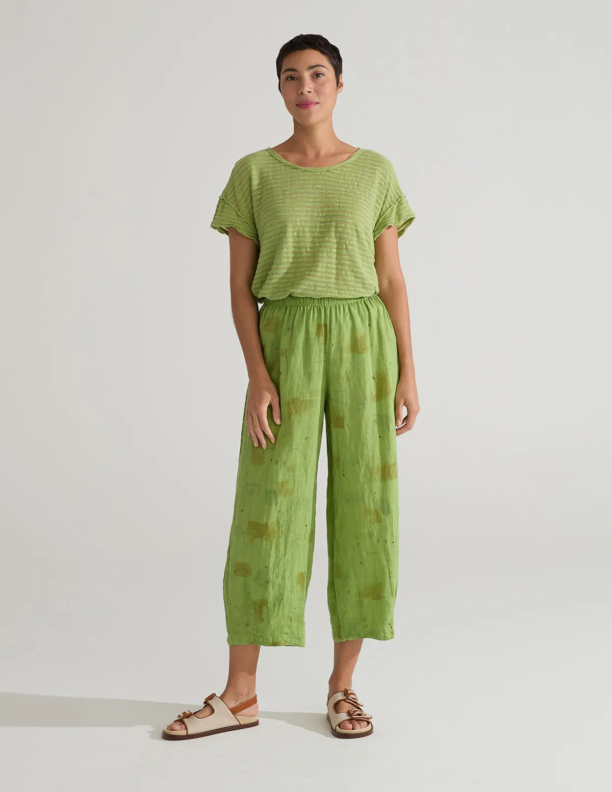CUT LOOSE - Brush Stroke Cropped Pant w/ Darts - 4692088