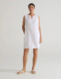 CUT LOOSE - Hanky Linen Split Neck Short Dress - 4200397