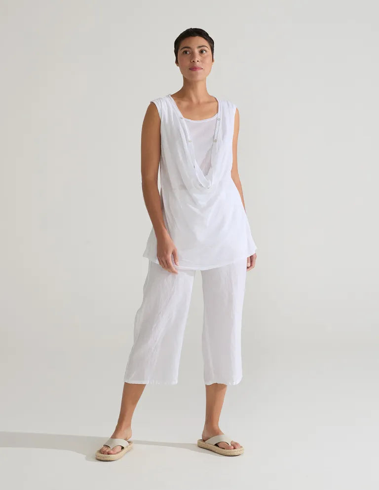 CUT LOOSE - Tulle Cowl Drape Top - 1385802