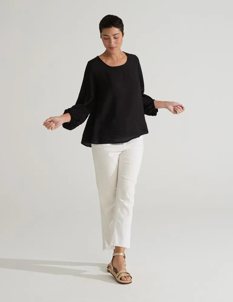 CUT LOOSE -  Rayon Parachute Balloon Slv Top - 6216229