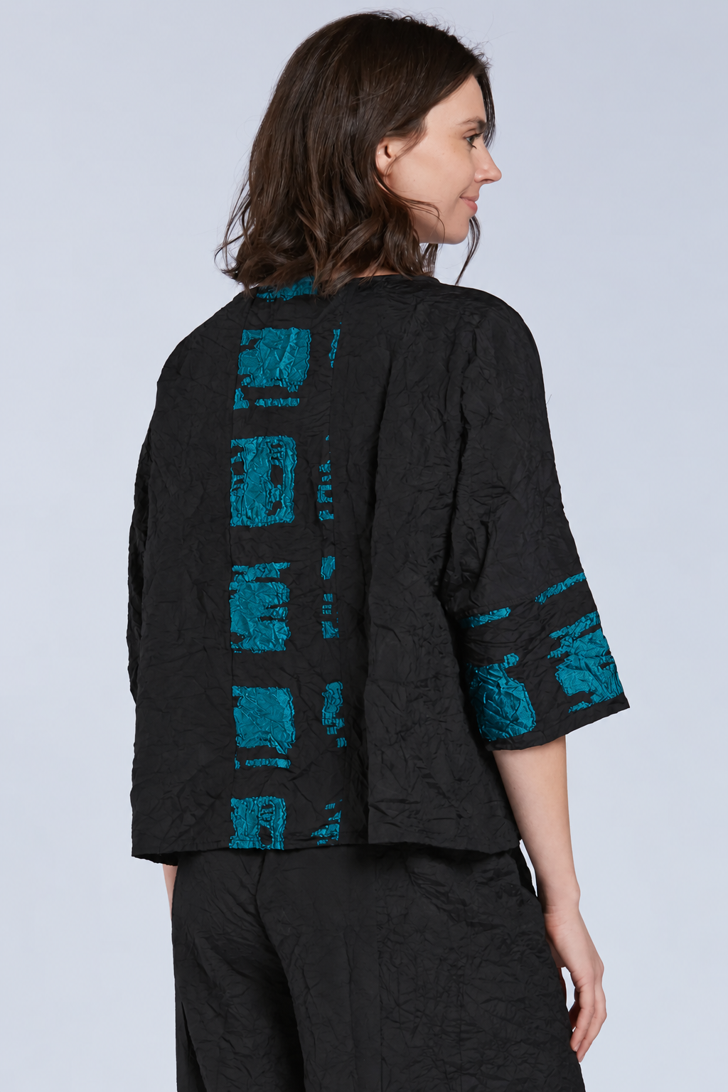 Sydney Project Tori Round Neck 3/4 Sleeve Boxy Top - CJT1088 - JADE