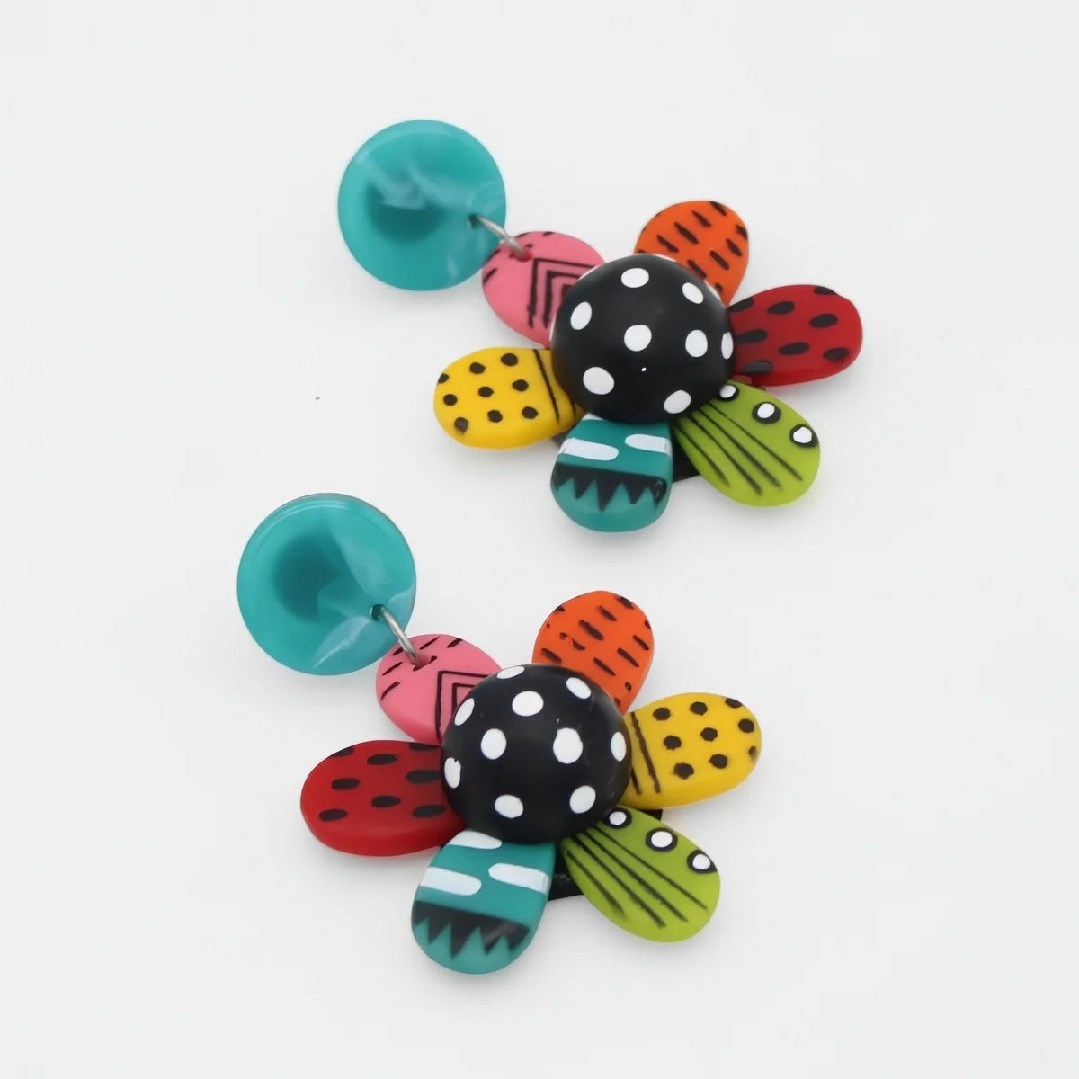 SYLCA Vibrant Garden of Color Flower Earrings
