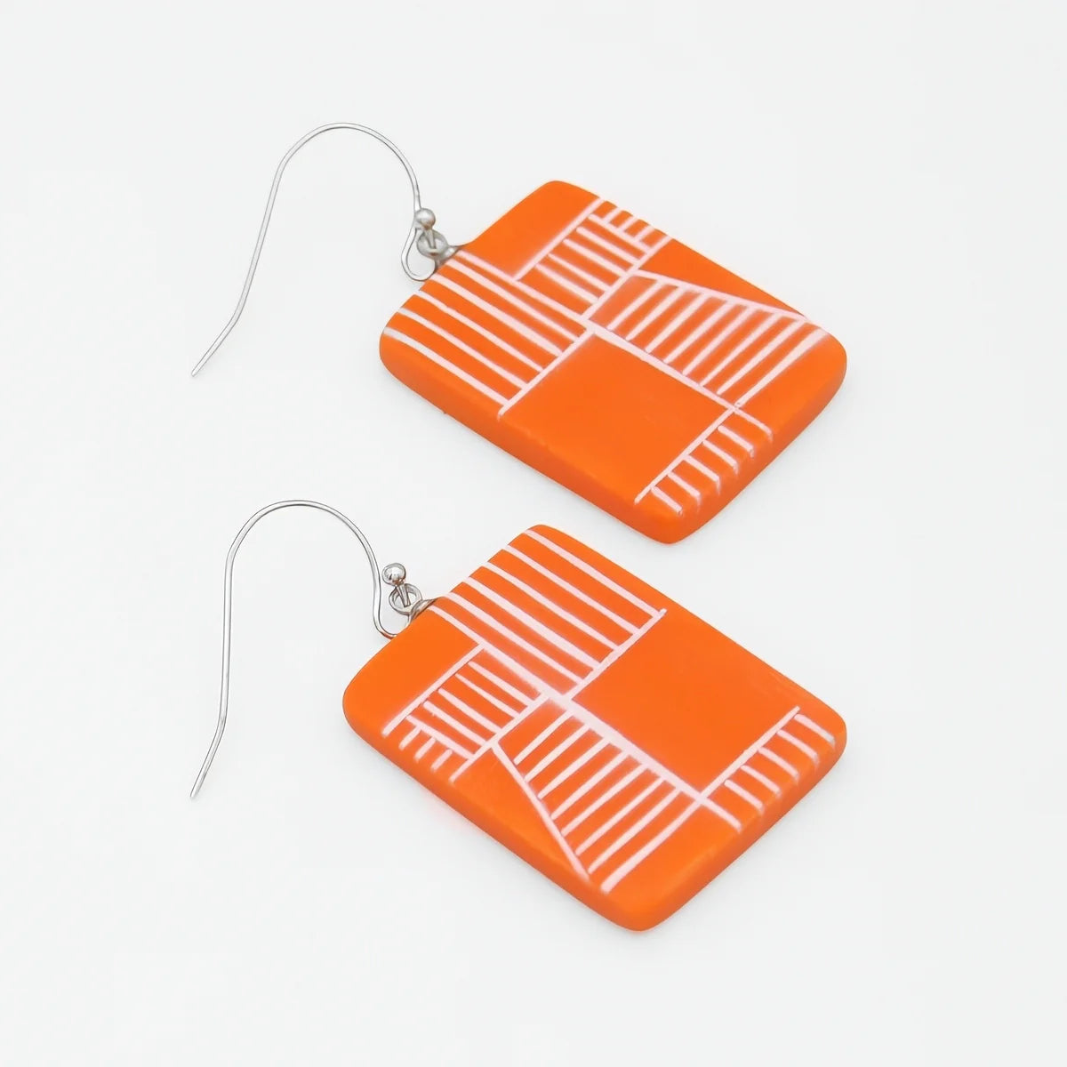 SYLCA Orange Geovibe Drop Earring