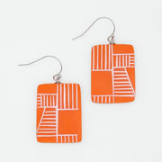 SYLCA Orange Geovibe Drop Earring