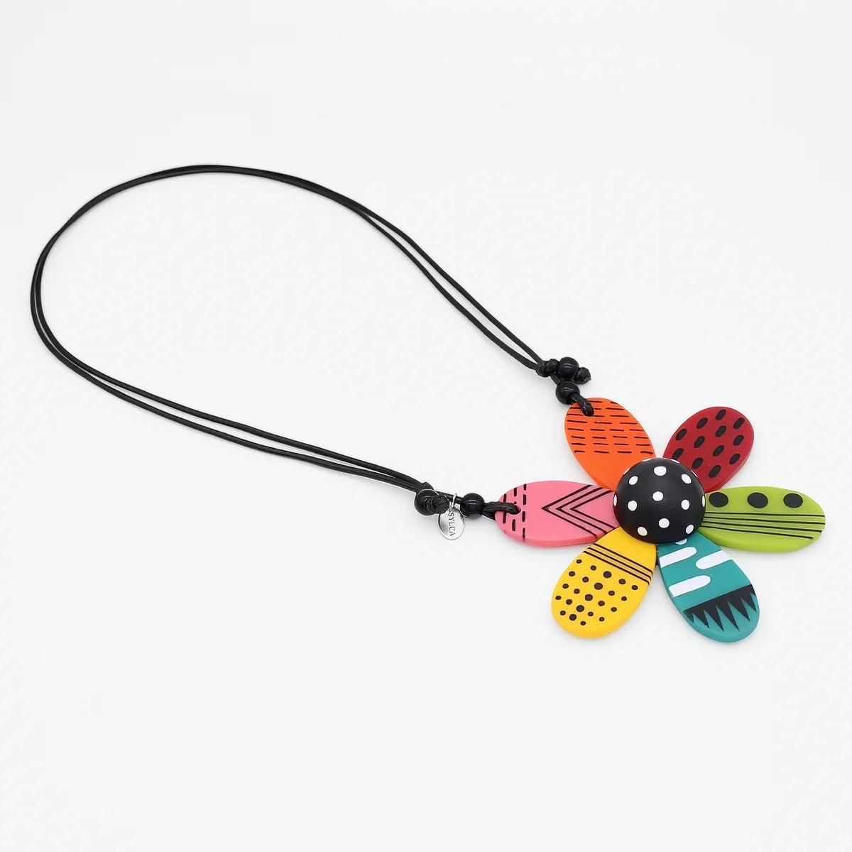 SYLCA Vibrant Garden Flower Pendant Necklace