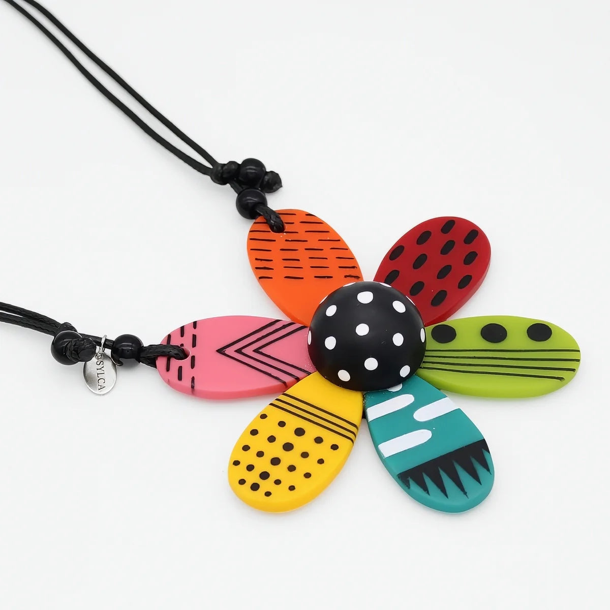 SYLCA Vibrant Garden Flower Pendant Necklace