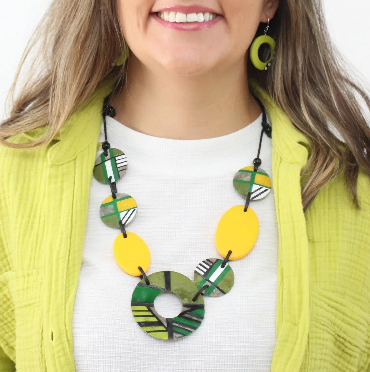 SYLCA Green Geo Addie Necklace