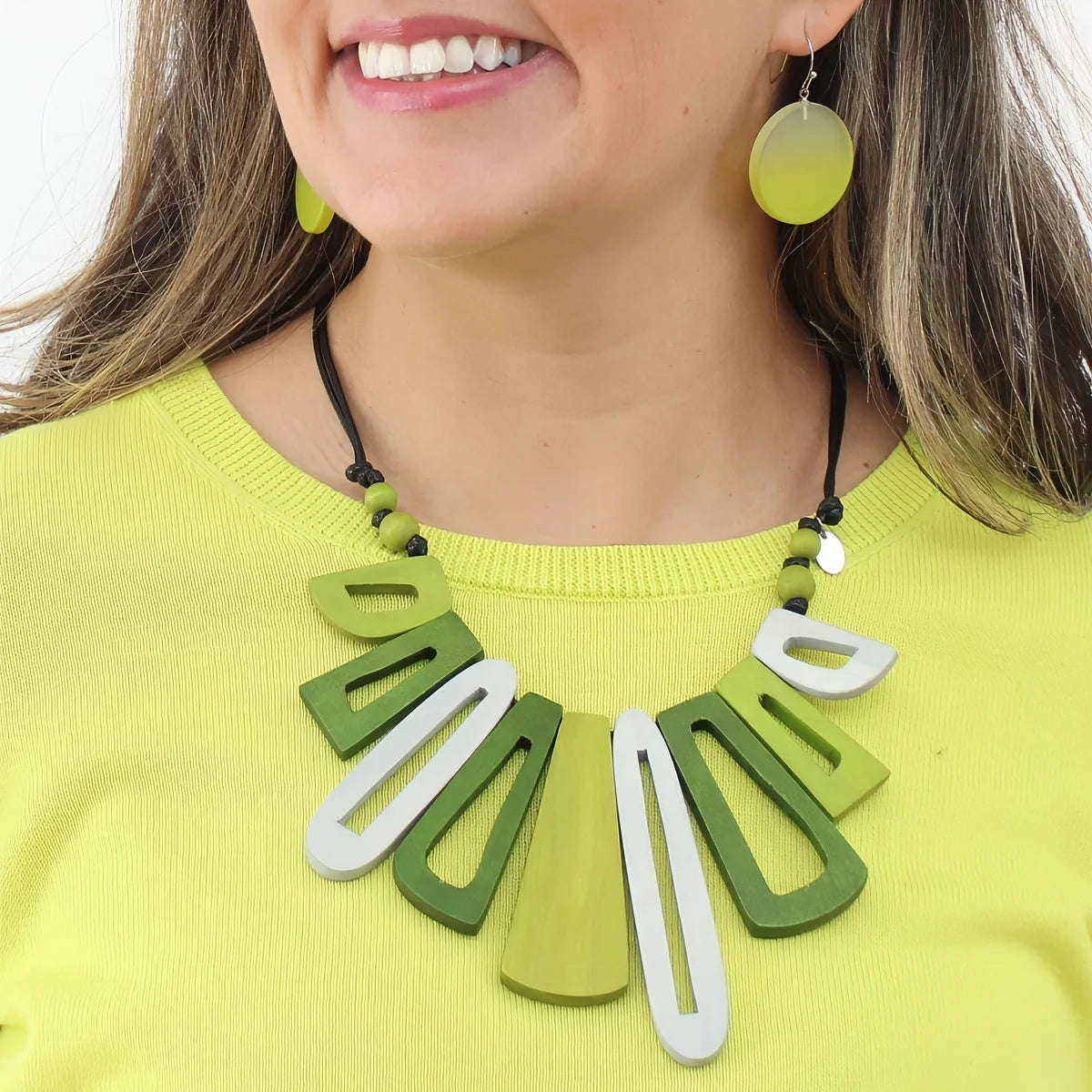 SYLCA Lime Green Boho Bloom Necklace