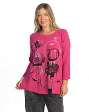 JESS & JANE Mineral Washed Double Gauze Tunic Top w/ Asymmetric Hem & Pocket - M108-2330 - ORD SERENA