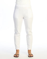 JESS & JANE Garment Dyed Cotton Spandex Pants w/ Slant Pocket and Straight Leg - M150 - WHITE