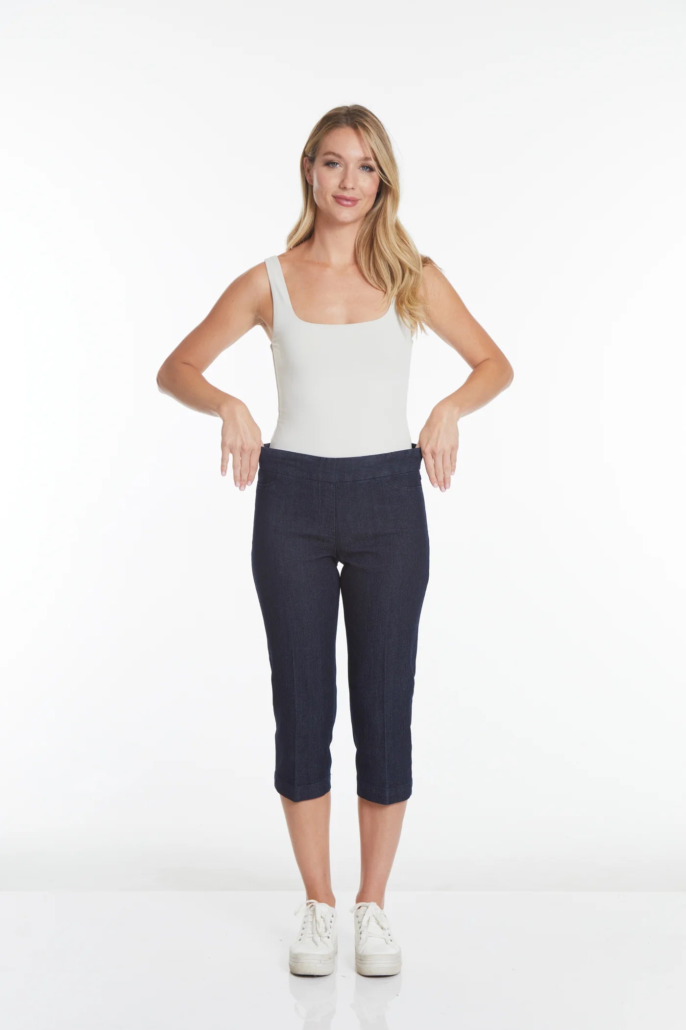 Slimsation DENIM Stretch Capri With Pockets & Tummy Control (M2603)- DENIM