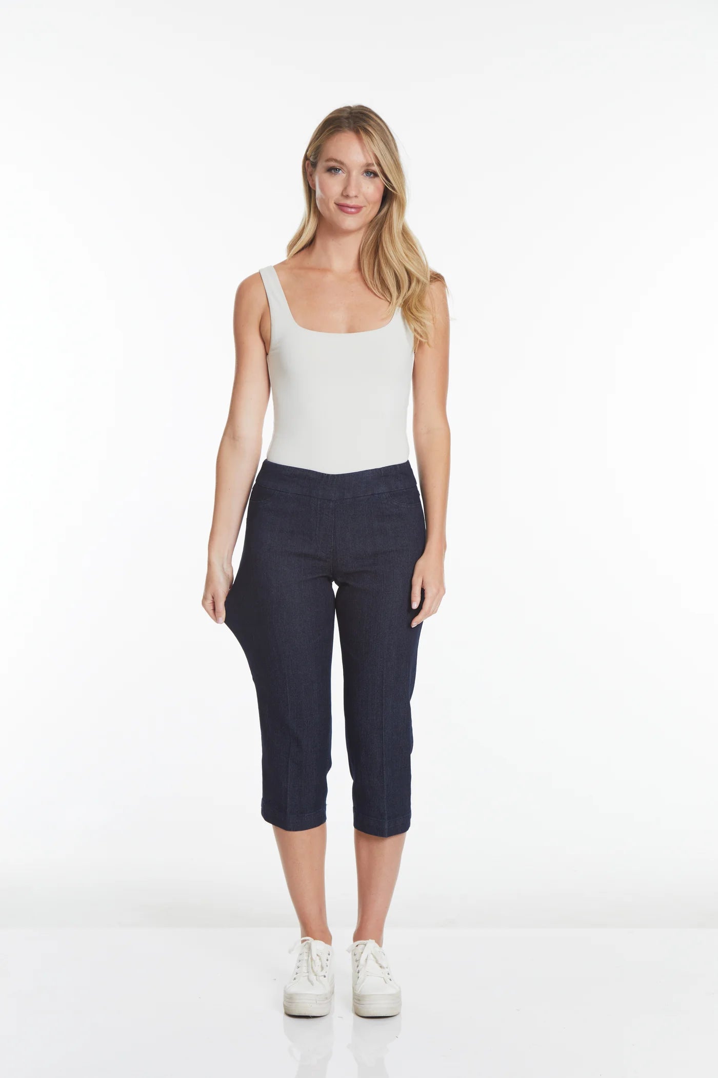Slimsation DENIM Stretch Capri With Pockets & Tummy Control (M2603)- DENIM