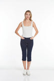 Slimsation Stretch Capri With Pockets & Tummy Control (M2603)- MIDNIGHT