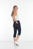 Slimsation Stretch Capri With Pockets & Tummy Control (M2603)- MIDNIGHT