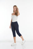 Slimsation Stretch Capri With Pockets & Tummy Control (M2603)- MIDNIGHT