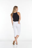 Slimsation Stretch Capri With Pockets & Tummy Control (M2603)- WHITE