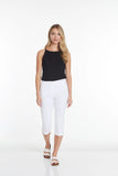 Slimsation Stretch Capri With Pockets & Tummy Control (M2603)- WHITE