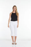 Slimsation Stretch Capri With Pockets & Tummy Control (M2603)- WHITE