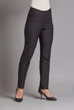 Slimsation ANKLE Women's Pull On Solid Fine Line Twill Pant With Real Pockets (M30719PM)- INTENSE GREY