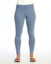 JESS & JANE Mineral Washed Cotton Spandex Ankle Legging - M31 - CLOUD