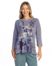 JESS & JANE Mineral Washed Cotton Slub Ruffle Layered Tunic Top - M66-2341 - VTB SOMEDAY