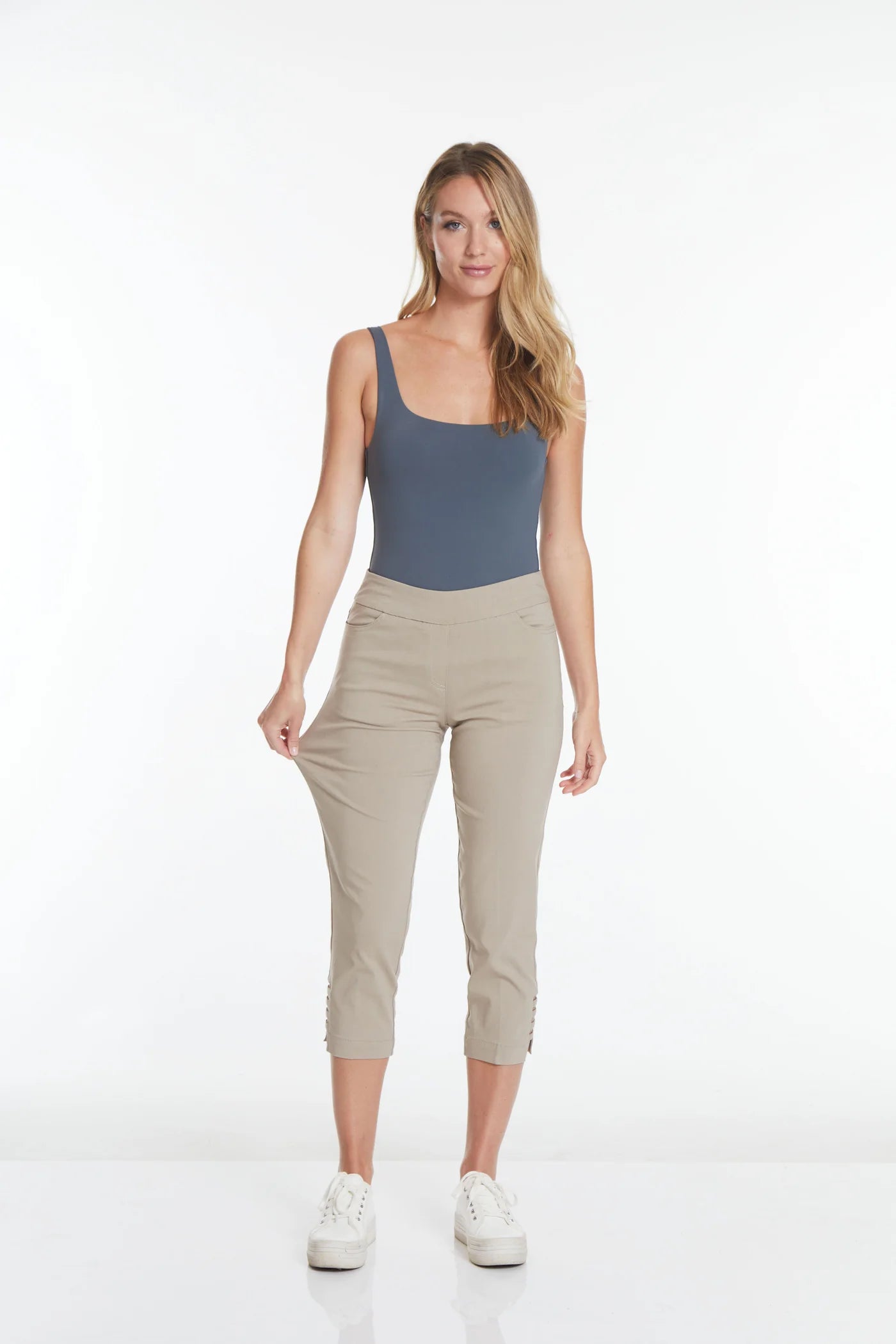 Slimsation CROP Pants With Pockets (M9038P)- STONE
