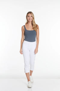 Slimsation CROP Pants With Pockets (M9038P)- WHITE