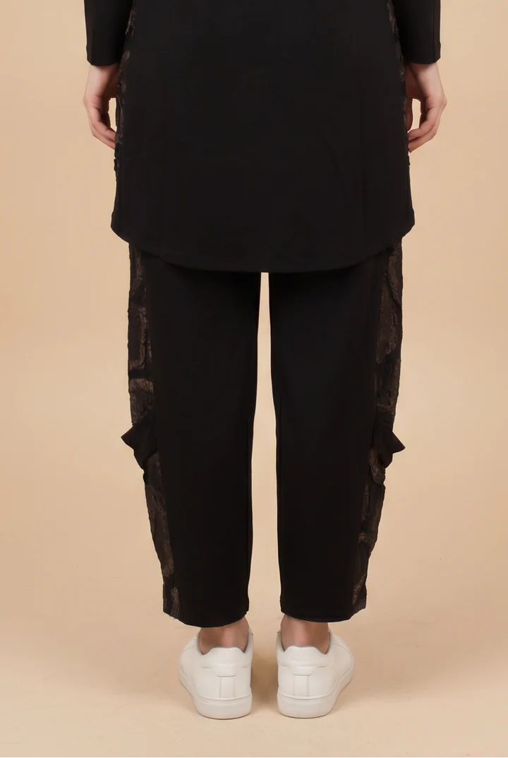 MOONLIGHT Brown and Black Geometric Design Pant - MP6027 - BROWN/BLACK