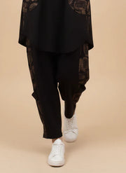MOONLIGHT Brown and Black Geometric Design Pant - MP6027 - BROWN/BLACK