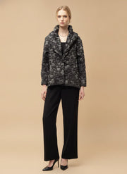 MOONLIGHT Grey Floral One Button Collared Jacket - MJ6005