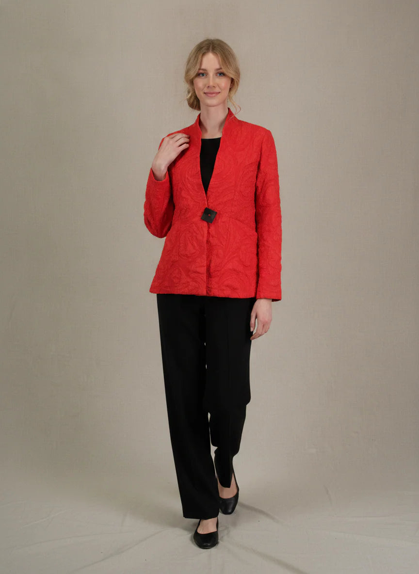 MOONLIGHT Red Crinkle One Button Jacket - MJ6019 - BLUE (NOT RED)