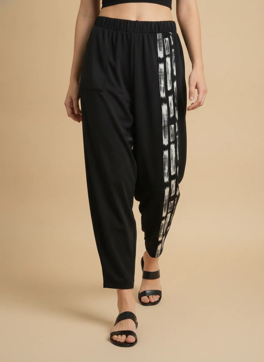 MOONLIGHT Black and White Abstract Print Pant - MP6001