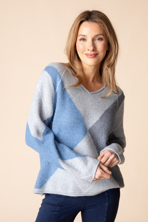 Habitat Alpine Argyle Pullover - 86820 - MIST