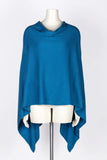 Dolma Cashmere Poncho - AZURE BLUE