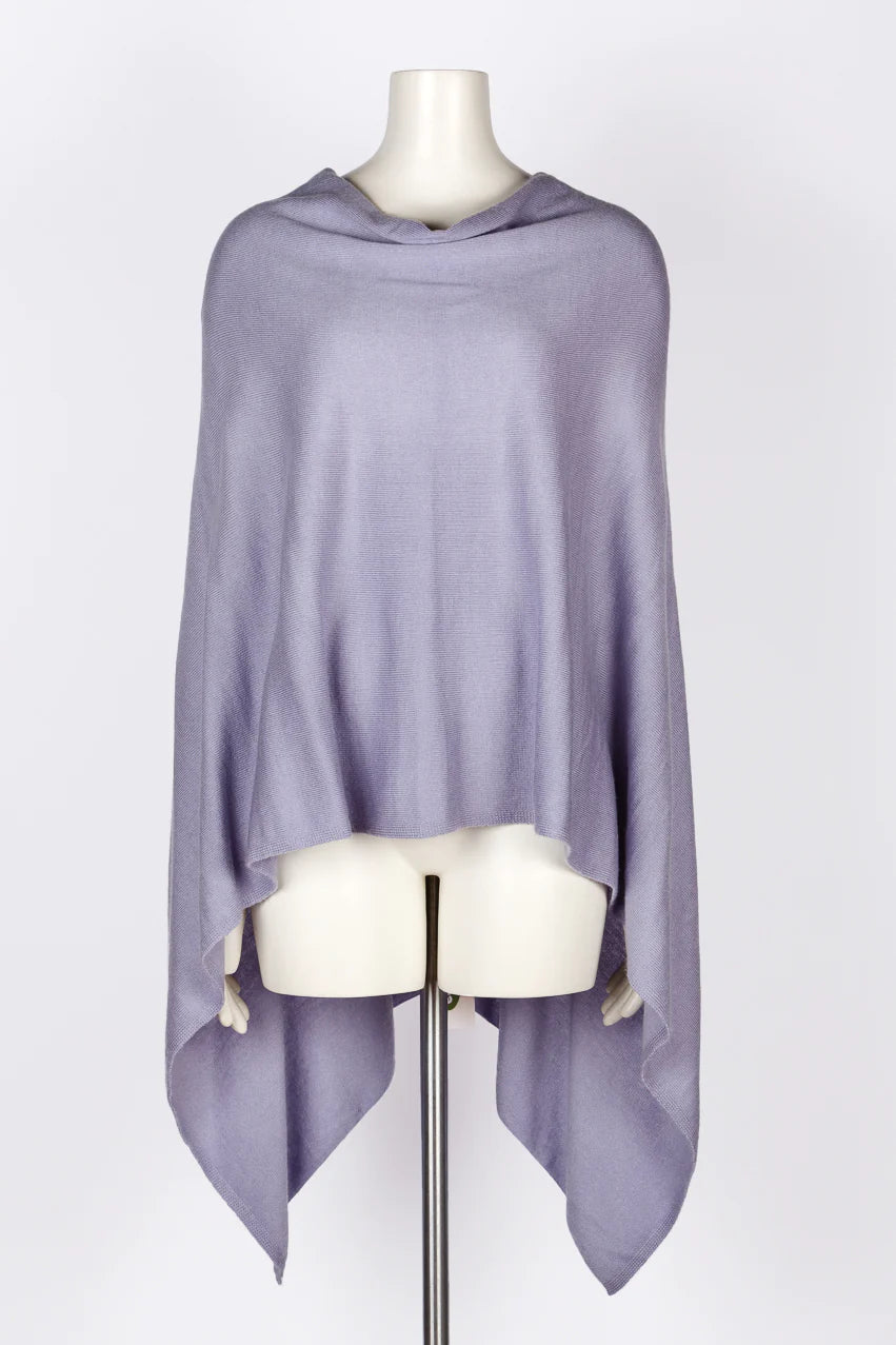 Dolma Cashmere Poncho - LAVENDER