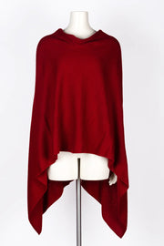 Dolma Cashmere Poncho - BURGUNDY