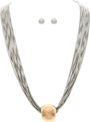 RAIN Two Tone Multi Box Chain Gold Ball Earrings - N2936TT