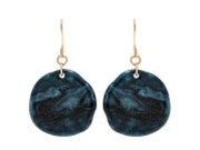 RAIN Gold Blue Acrylic Circles Statement Earrings - N3086BL