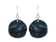 RAIN Gold Blue Acrylic Circles Statement Earrings - N3086BL