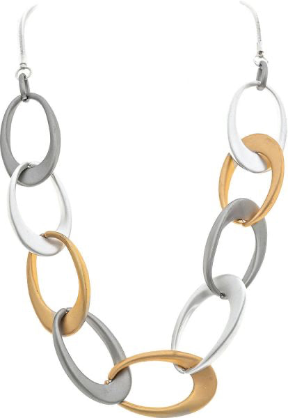 RAIN Two Toned Matte Interlinked Ovals