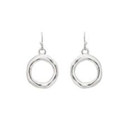 RAIN Shiny Rhodium Silver Open Twisted Oval Links Earring - N3361S