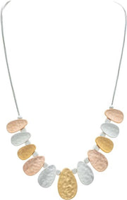 RAIN Matte Multimetal Textured Teardrop Necklace