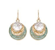 RAIN Gold Layered Soft Multicolor Color wash Circles Statement Earring - N3415G