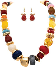 RAIN Gold Multicolor Neutral Chunky Bead Necklace - N3457G