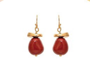 RAIN Gold and Red Neutral Chunky Bead Earring - N3457G