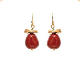 RAIN Gold and Red Neutral Chunky Bead Earring - N3457G