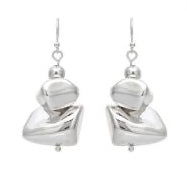 RAIN  Silver Shiny Silver Chunky Nuggets Earrings - N3486S