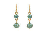 RAIN Gold Shapes Chunky Multicolor Green Bead Earrings - N3511G