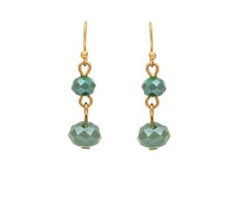 RAIN Gold Shapes Chunky Multicolor Green Bead Earrings - N3511G