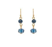 RAIN Gold Blue Frosted Grey Bead Earrings - N3524G